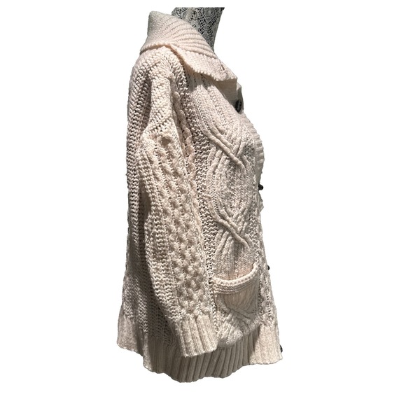 American Eagle Outfitters Cream wool blend grandpa Sweater Size XS cardigan - Picture 5 of 13